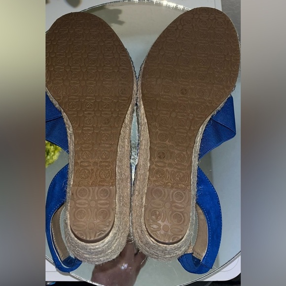 Adrienne Vittadini Crete Espadrille Sling Back Wedge Sandals Blue Women's - Picture 7 of 9